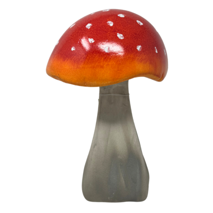 13" Glazed Outdoor Mushroom- Orange
