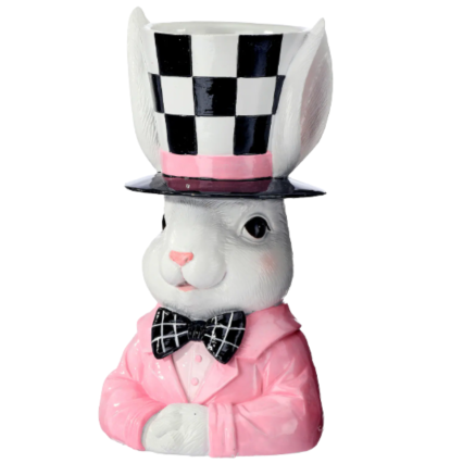 13.5" Resin Bunny Bust Planter - Boy