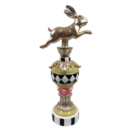 17" Resin Prancing Bunny Finial