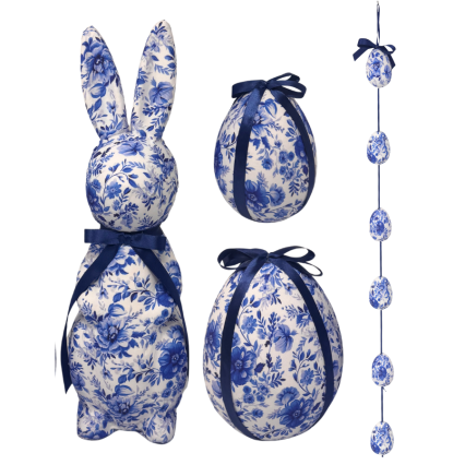 Blue & White Fabric Easter Set