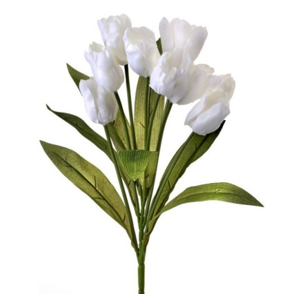 20" Tulip Bush - Cream/White