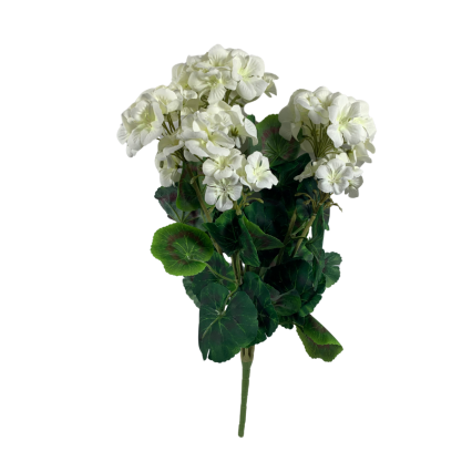 20" White Geranium Bush