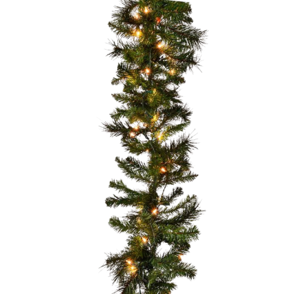 9' x 10" Belgium Mix Garland w/ Lights