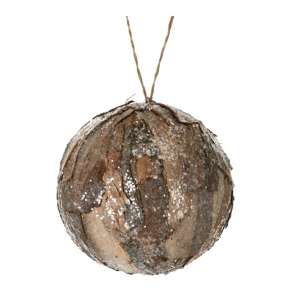 4" Frosted Natural Ball Ornament