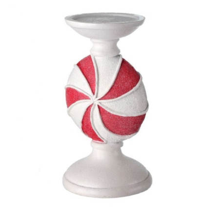 9" Resin Peppermint Candy Candle Holder
