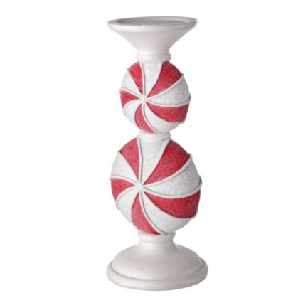 11.5" Resin Peppermint Candy Candle Holder