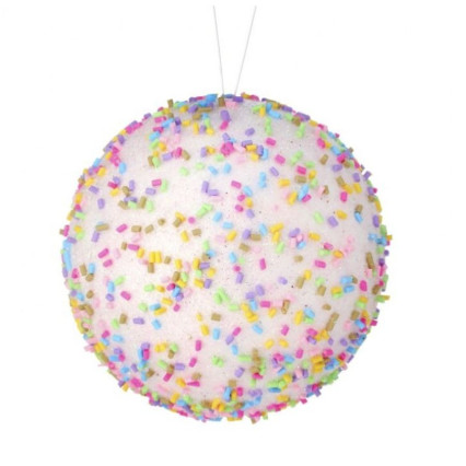 4" Sprinkle Candy Ball Ornament - Pink