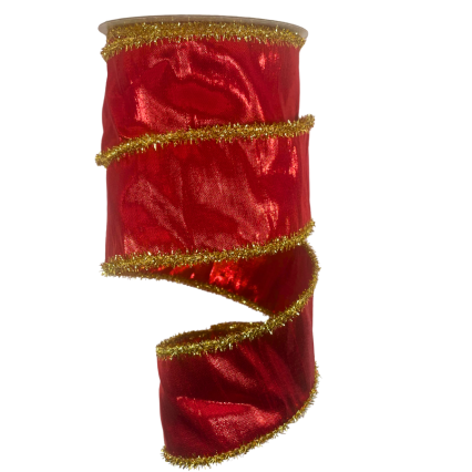 2.5" x 10yd Metallic Dupion/Tinsel Ribbon