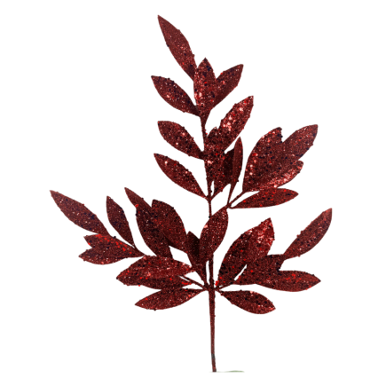 20" Red Glitter Laurel Spray