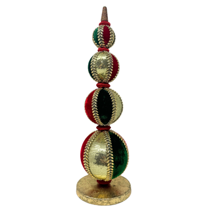 17.5" Sequin & Velvet Sequin Finial