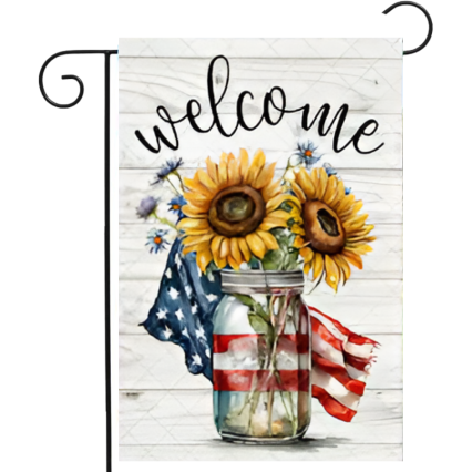 Patriotic Welcome Garden Flag