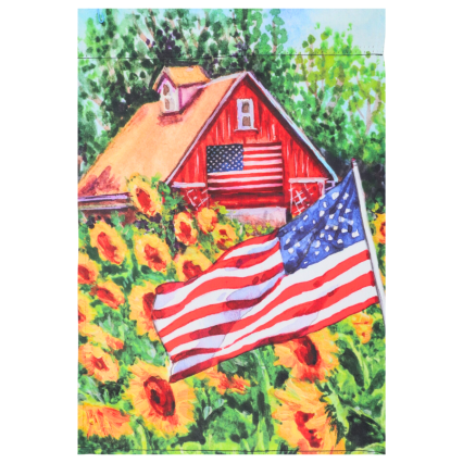 Sunflower Barn Double Sided Garden Flag