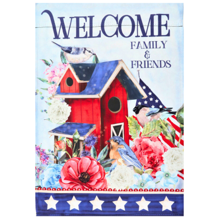 Welcome Family & Friends Double Sided Garden Flag