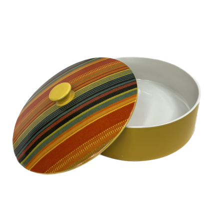 9.25"D Ceramic Taco Warmer/Serving Bowl W/Lid