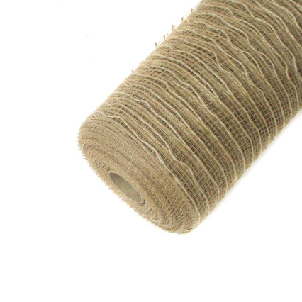 10"x10yd Deco Mesh With Jute-Natural