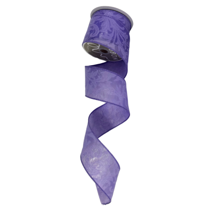 2.5" x 10yd Leaf Filagree Ribbon-Lavendar