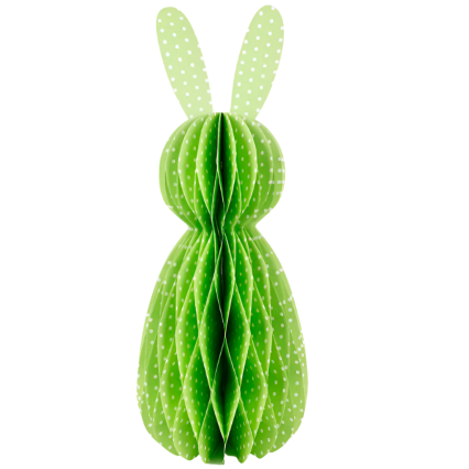 24" Honeycomb Polka Dot Bunny - Green