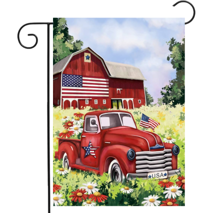 Patriotic Barn Garden Flag