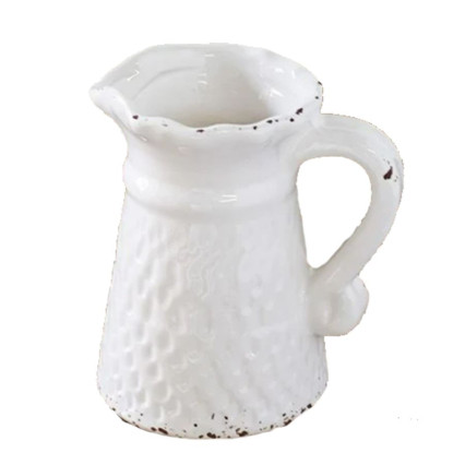 5" Pitcher Vase - White
