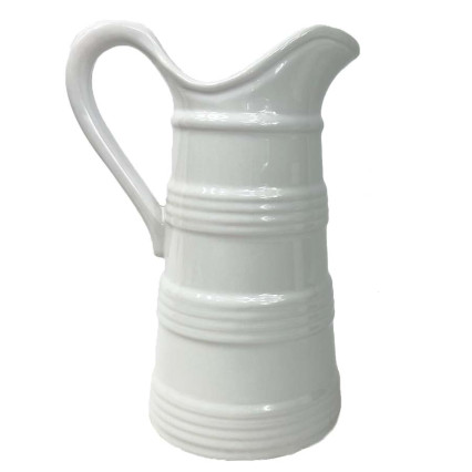 8" Ceramic French Pitcher - White