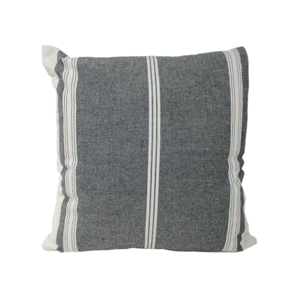 16" Gray & White Striped Pillow