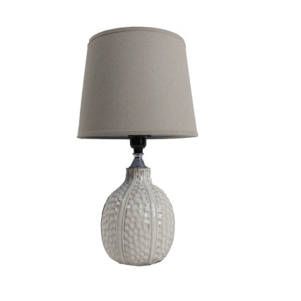16.5"H White Dimple Pattern Lamp