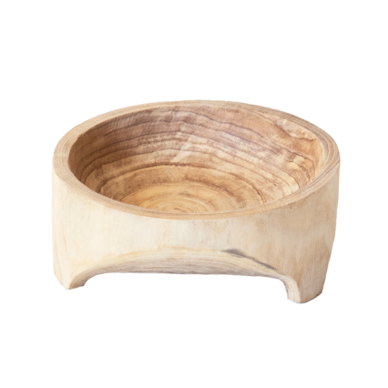 11.5"D Decorative Wood Bowl With Legs