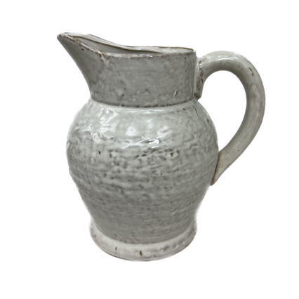 7" White Stone Texture Pitcher Vase
