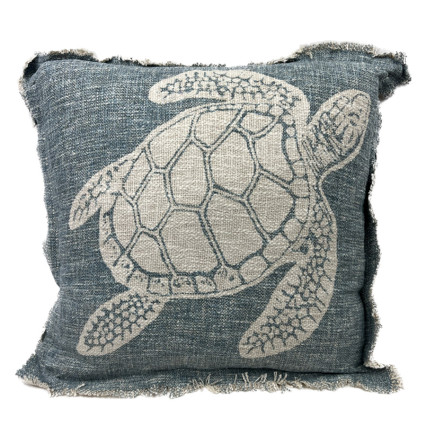 20" Blue Sea Turtle Pillow