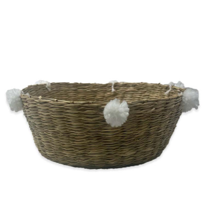 Small Seagrass Pompom Basket