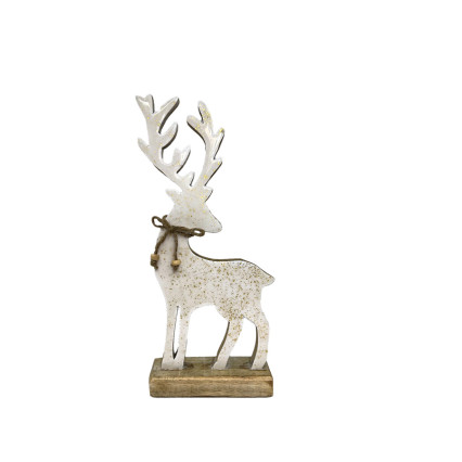 11" Gold Flaked Wooden Deer