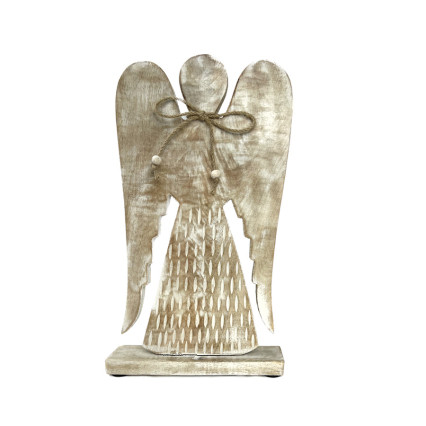 11.75" Natural Wooden Christmas Angel
