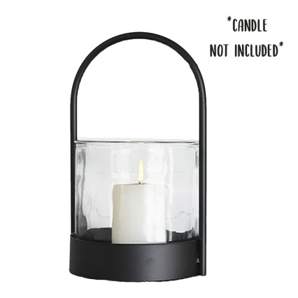 13" Tin Glass Windlight Arch Candle Holder