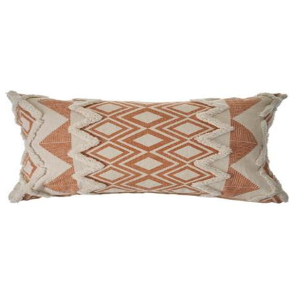 36"L Gold Diamond Design Indoor Pillow