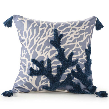 20" Blue Coral Indoor/Outdoor Pillow