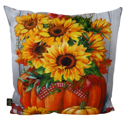 Sunflowers in Pumpkins Indoor/Outdoor Pillow
