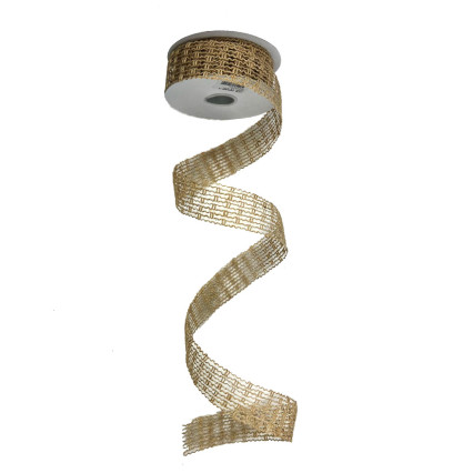 1.5" x 10yd Natural Jute Expandable Netting Ribbon