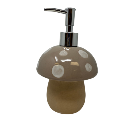 Ceramic Natural Mushroom Soap Pump