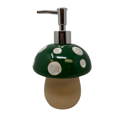 Ceramic Green Mushroom Soap Pump