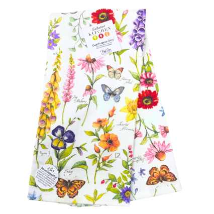 Floral Butterflies Dual Purpose Kitchen Towel