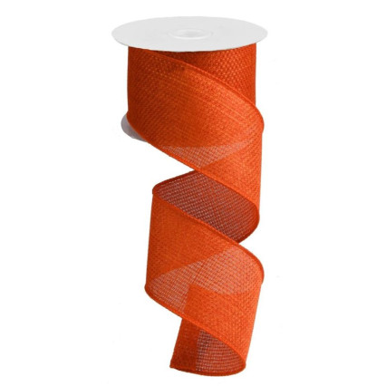 2.5" x 10yd Cross Burlap Ribbon - Orange