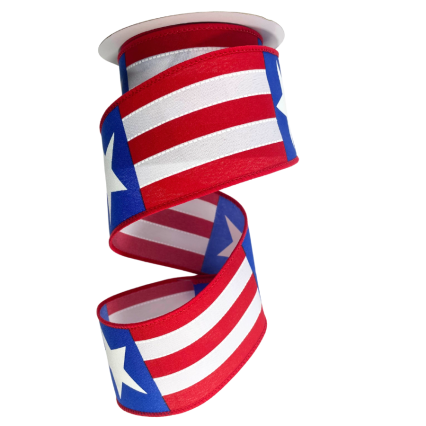 2.5" x 10yd Lone Star Flag Ribbon