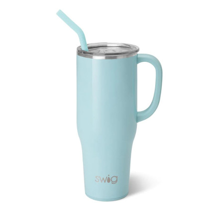 40oz Mega Travel Mug- Shimmer Aquamarine
