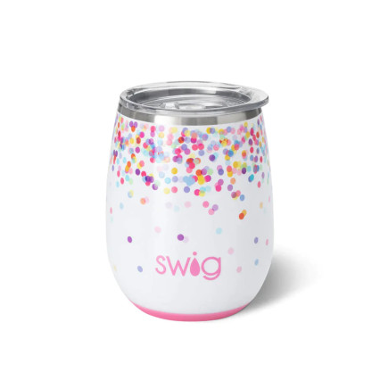 14oz Swig Stemless Wine Cup- Confetti