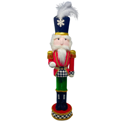 24" Red Suit Checkered Nutcracker