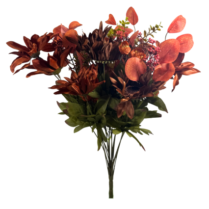 22" Copper Sunflower & Dahlia Bush