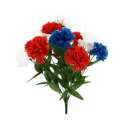 18" Patriotic Carnation Bush