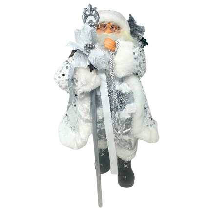 19" Silver Santa w/ Sequin Coat