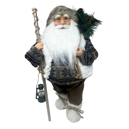 18" Woodsy Santa w/ Walking Stick