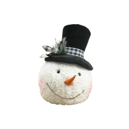 10" Snowman w/Black Top Hat Ornament